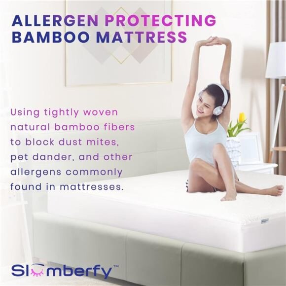 New Waterproof Mattress Protector | Hypoallergenic Bamboo Mattress - Picture 2 of 7